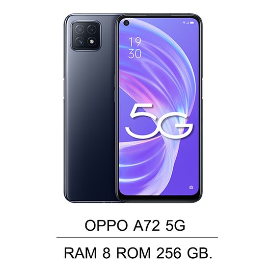 Oppo A72 5G (RAM 8 GB ROM 256 GB) ชาร์จเร็ว 18 W .หน้าจอ6.5 นิ้ว Android 11(ติดฟิล์มกระจกให้ฟรี+ฟรีเคสใส) พร้อมรับประกันจากร้าน 1 ปี