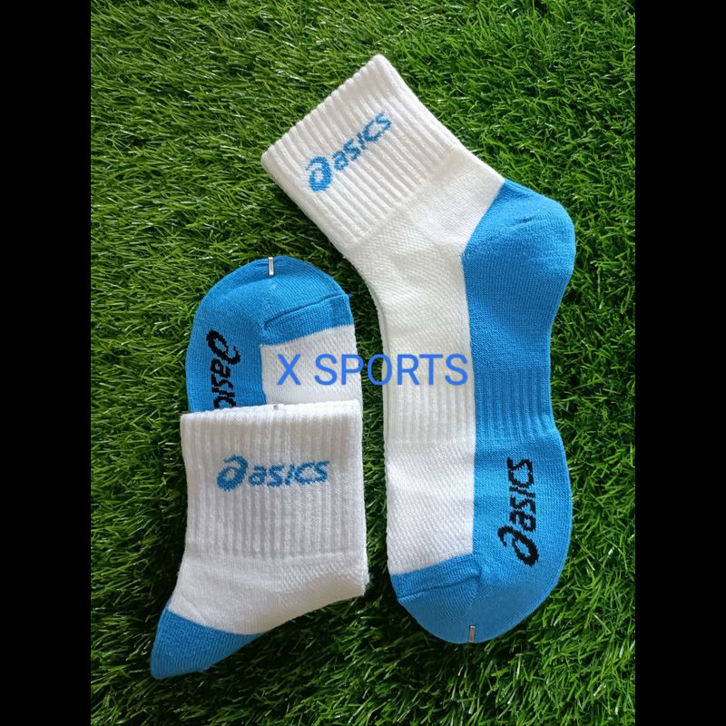 asics ขาวพื้นสีแบบบาง มีตาข่ายด้านบนระบายอากาศ ลดกลิ่นอับชื้นได้ดีมาก🧦🚴🚶🏃⛹️🏌️