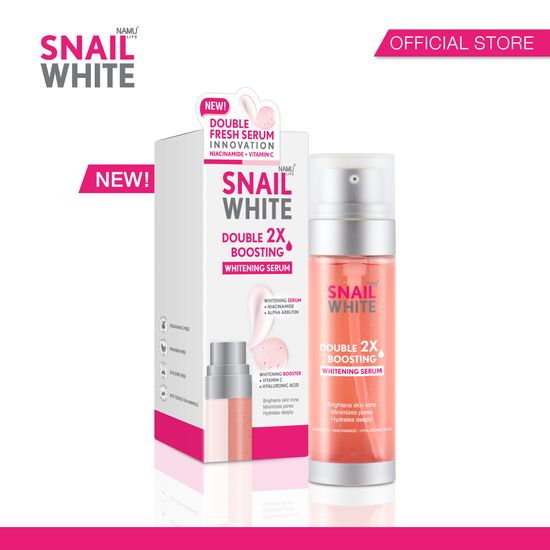 SNAILWHITE นามุ ไลฟ์ สเนลไวท์ ดับเบิ้ล บูสติ้ง ไวท์เทนนิ่ง เซรั่ม 40มล.+40มล. (80มล.) DOUBLE BOOSTING WHITENING SERUM 40ml.+40ml. (80 ml.) SW0055