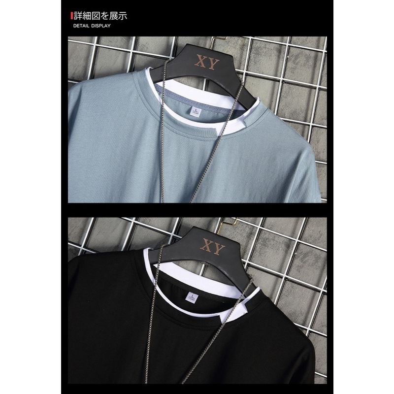 LEOMAN เสื้อยืดเเขนยาวผู้ชาย เสื้อยืดสีพื้นเย็บต่อ2ชั้น รุ่น 3520