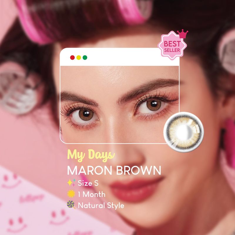 Lollipop My Days Contact Lens Maron Brown 0.00ถึง-1000 คอนแทคเลนส์