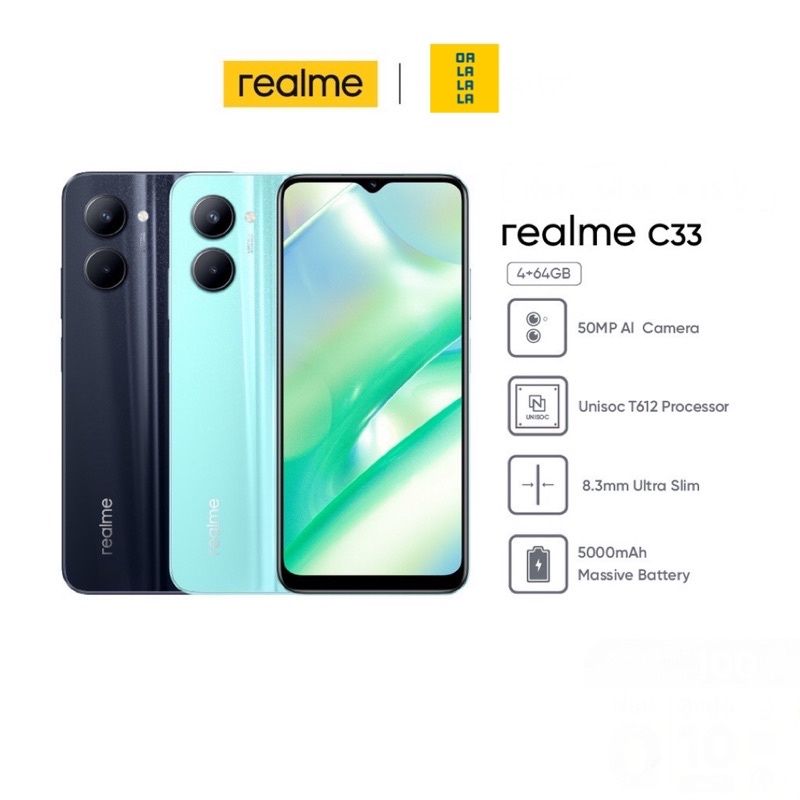 realme C33 [4+64GB] แบต5,000mAh เครื่องศูนย์แท้ รับประกัน 1 ปี