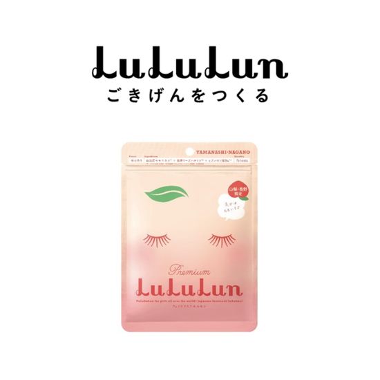 (ซอง 7 แผ่น) LuLuLun Premium Yamanashi Peach Face mask ลูลูลูน แผ่นมาส์กหน้า สูตรผิวกระชับ พีช เมืองยามานาชิ