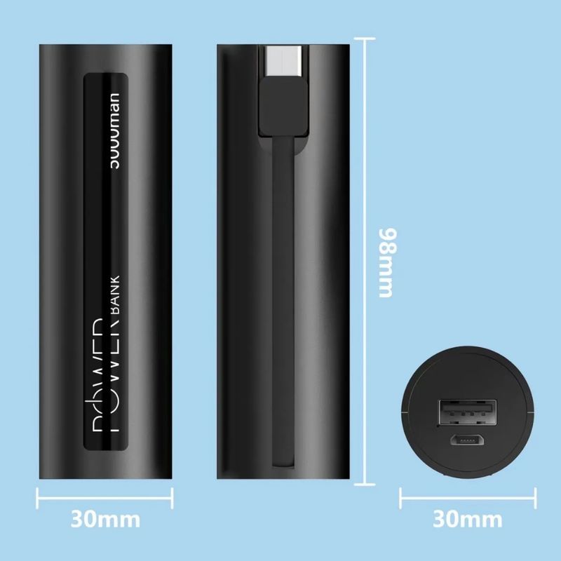 5000mAh ใหม่มินิแคปซูลพาวเวอร์แบงค์ สายของตัวเอง ธนาคารพลังงานแบบพกพาความจุขนาดใหญ่