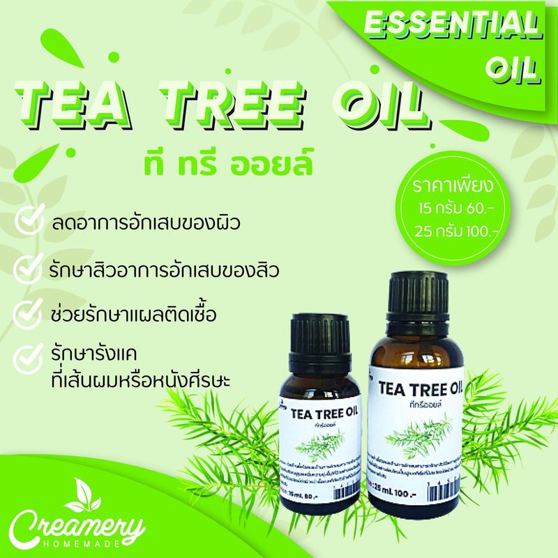 นํ้ามันหอมระเหยทีทรี | ที ทรี ออยล์ (Tea Tree Oil)