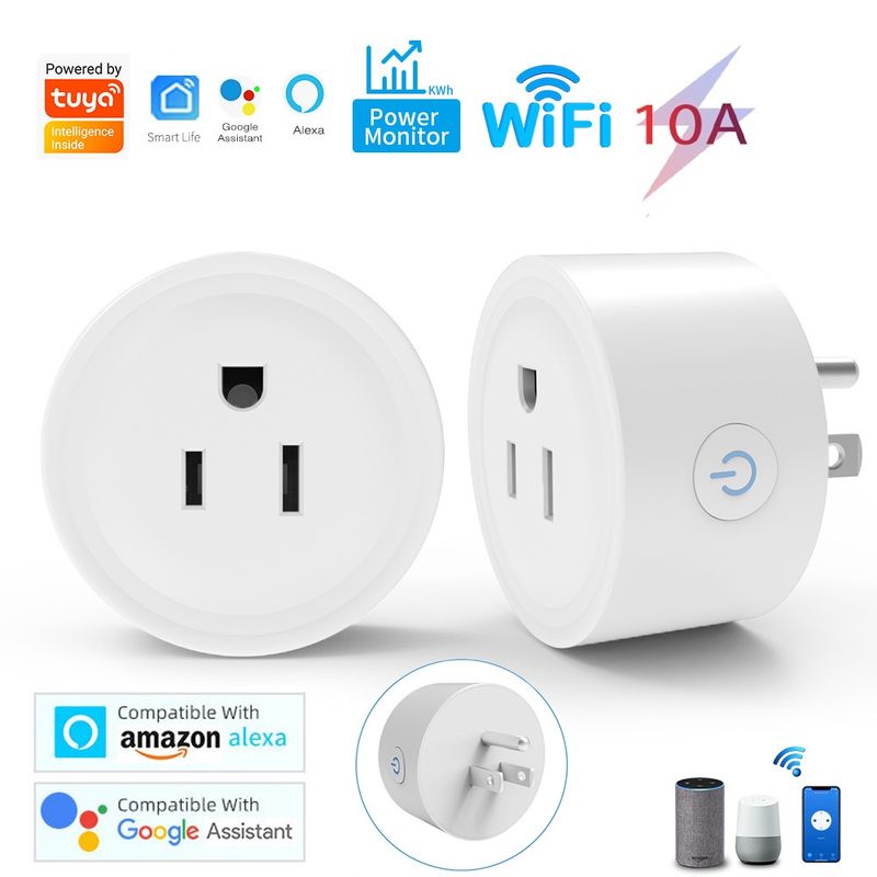 Wi-Fi Smart Plug 10A - ปลั๊กไฟ ปลั๊กอัจฉริยะ ควบคุมผ่านแอพ Smartlife (10A) สั่งงานด้วยเสียงได้ อะแดปเตอร์ปลั๊กอัจฉริยะ