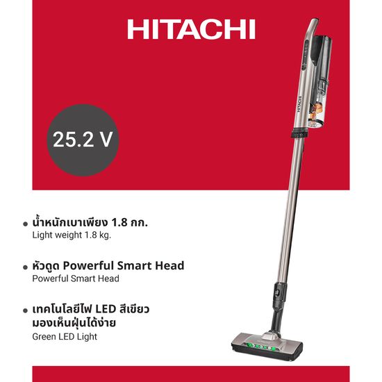 Hitachi ฮิตาชิ เครื่องดูดฝุ่น ชนิดไร้สาย 25.2 โวลต์ 170 Airwatt Cordless Stick Vacuum Cleaner รุ่น PV-XH3M