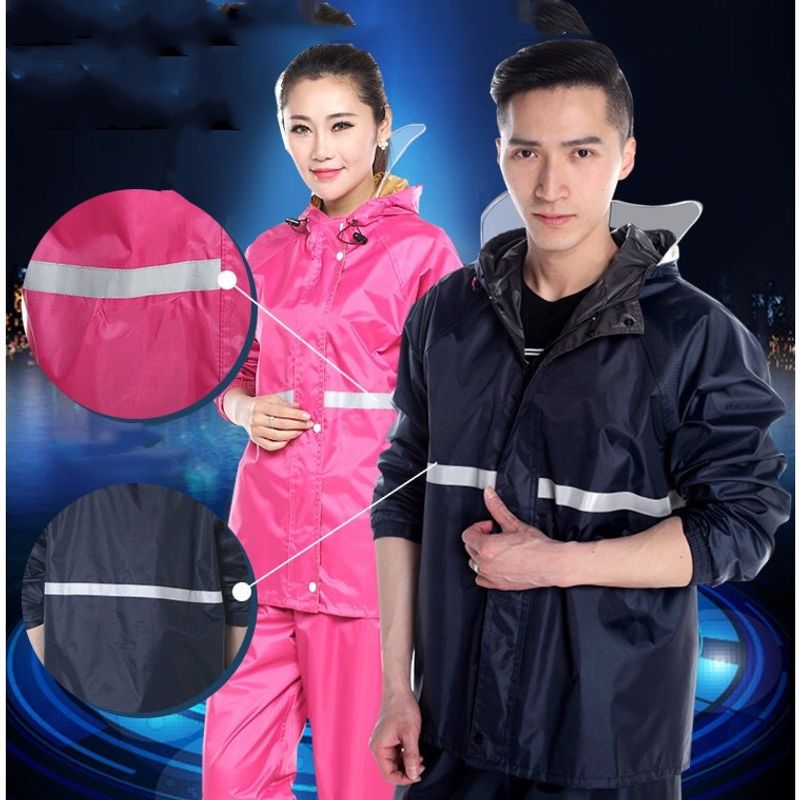 เสื้อกันฝน ชุดกันฝน มีแถบสะท้อนแสง เสื้อกันฝนมอเตอร์ไซค์ (ส่งจากไทย) Motorcycle raincoat