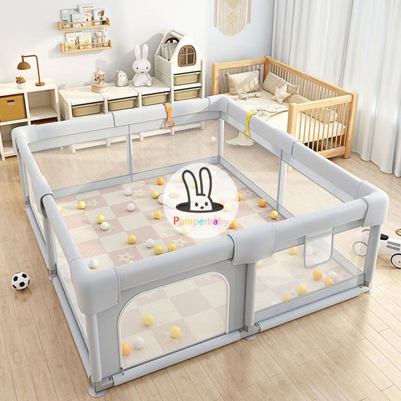 คอกกั้นเด็ก คอกกั้น Playpen สูง 68 cm คอกผ้าตาข่าย คอกเด็กคอกกั้นเด็ก รั้วความปลอดภัยของเด็ก รั้วคลานเด็ก แข็งแรง 50 ball