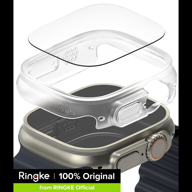 Ringke กรอบนาฬิกาใช้ร่วมกับ Apple แบบบางพิเศษ2/1 [49มม.] เคส PC แข็งบางพร้อมกระจกเทมเปอร์