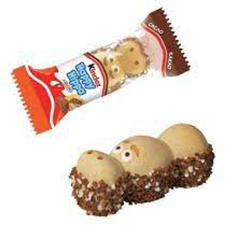 Kinder Happy Hippo Cocoa Biscuits ขนมเวเฟอร์สอดไส้ครีมช๊อกโกแลต และนม  105 กรัม