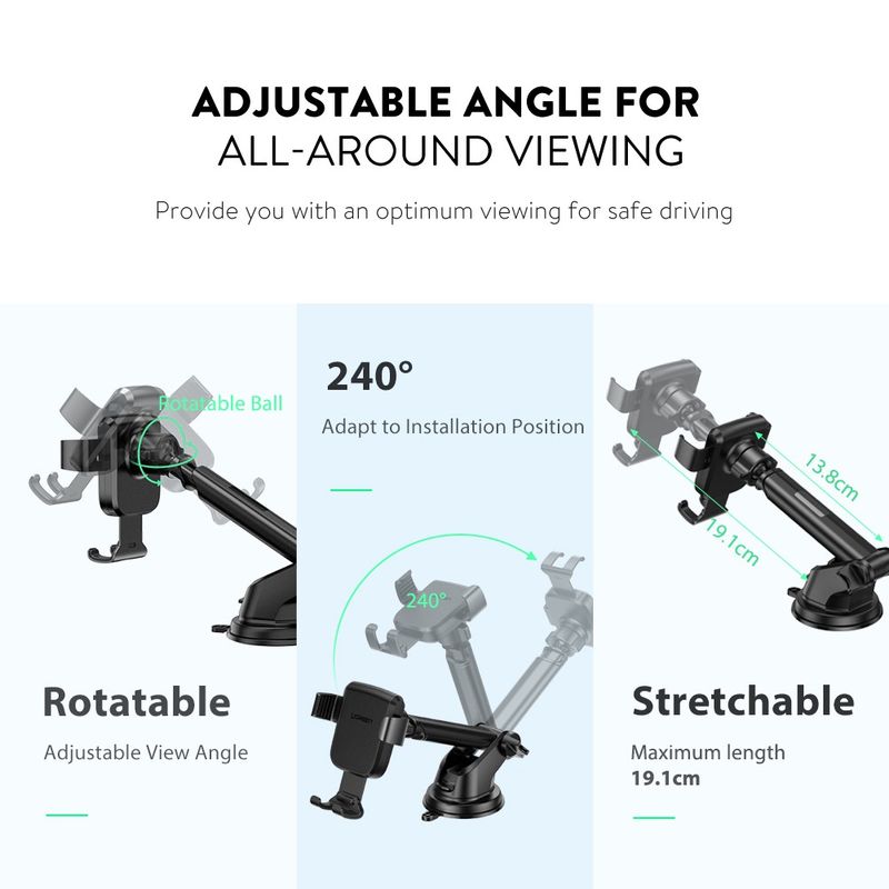 UGREEN เมาท์ขาตั้งโทรศัพท์มือถือสำหรับติดรถยนต์