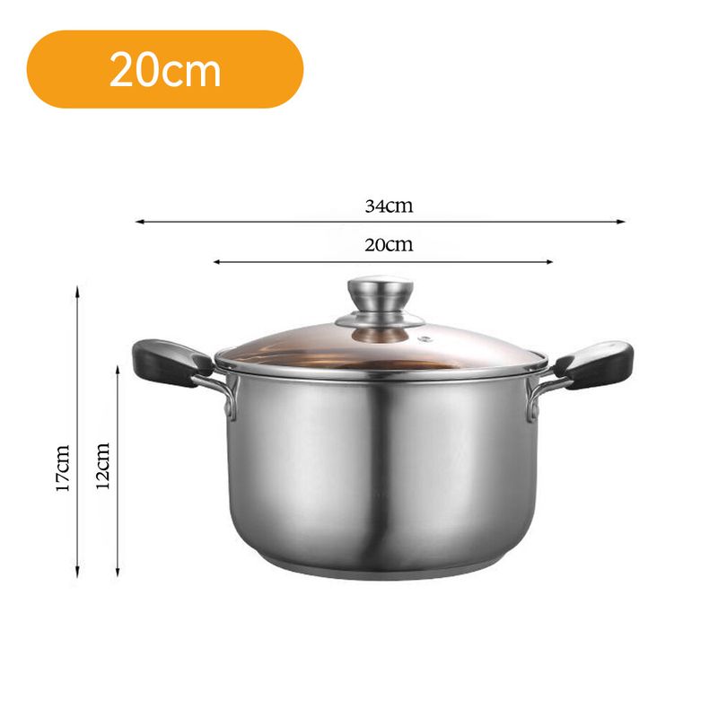 YFJ 304หม้อสแตนเลส  เหล็กคอมโพสิต หม้อต้ม หม้อแกง ขนาด 20cm/22cm/24cm/26cmหม้อ รุ่นหนาพิเศษ อุ่น ตุ๋น ต้ม หม้อสแตนเลสแท้