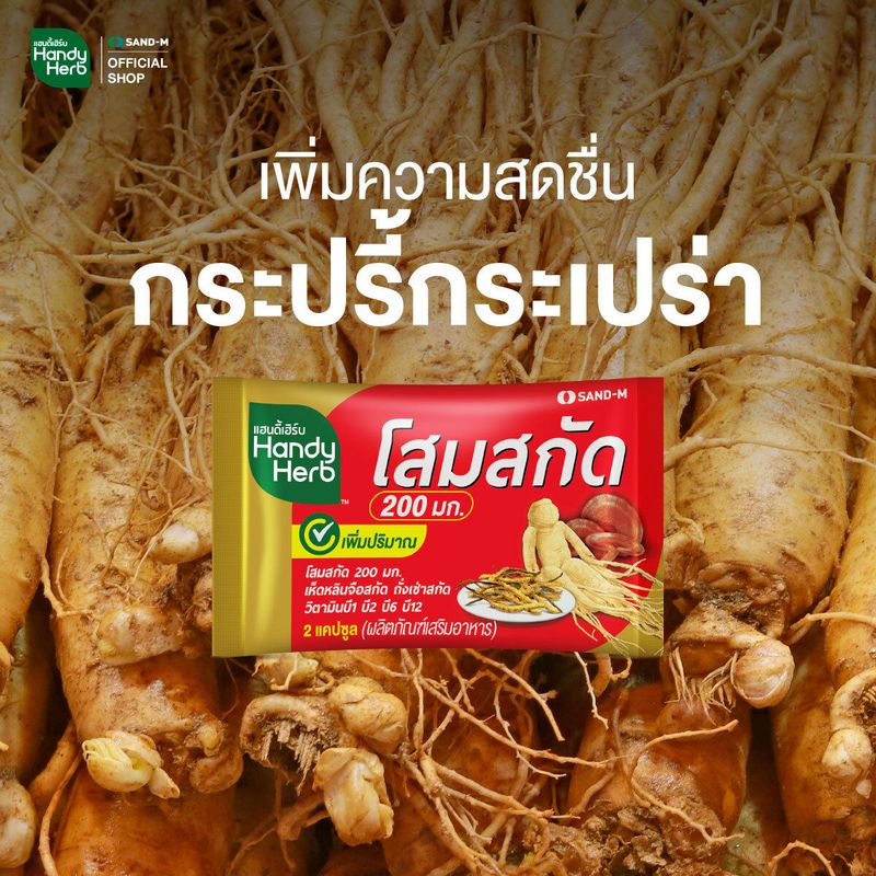 HandyHerb โสมสกัด สดชื่น กระปรี้กระเปร่า ชนิดแคปซูล