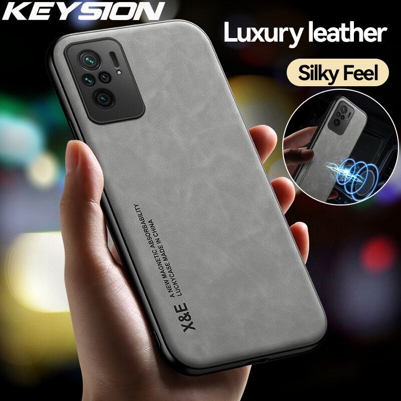 เคสหนังสุดหรู KEYSION สำหรับ Redmi Note 10 4G 10S 10 Pro 5G ฝาหลังโทรศัพท์กันกระแทกสำหรับ Xiaomi Redmi Note 9 Pro 9S