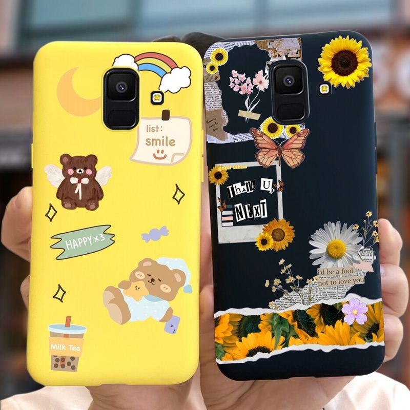 เคสสำหรับ Samsung Galaxy A6 2018 A600F เคสลายการ์ตูนหมีน่ารักซิลิโคนนิ่ม A6ปลอกสำหรับ Samsung + A6บวก2018กรอบ