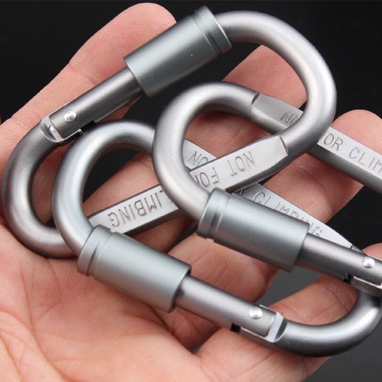 A001 CARABINER คาราไบเนอร์ ขนาด 8 cm. ผลิตจาก อลูมิเนียมแข็งขัดเงาด้วยอลูมิเนียมชนิด D