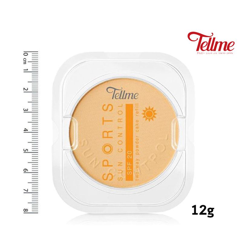 Tellme Sports Sun Control Two-Way Powder Cake refill SPF20 แป้งเค้กเท็ลมี สปอต ซัน ทู เวย์ พาวเดอร์ เค้ก รีฟิว 12กรัม  TM2703