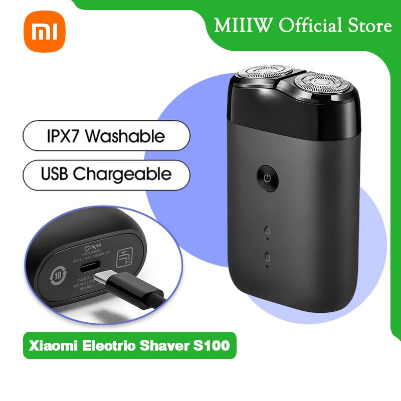 Xiaomi Electric Shaver S100 เครื่องโกนหนวดไฟฟ้า มีดโกนหนวดแบบพบพา กันน้ำ พอร์ตชาร์จ Type-C