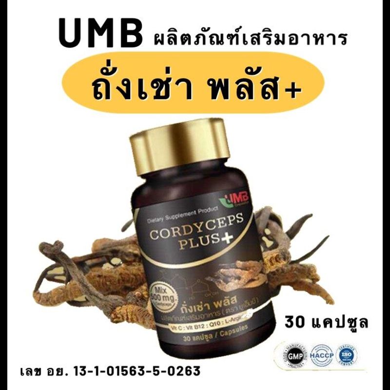 ของแท้100% พร้อมส่ง UMB ถั่งเช่า พลัส 1 กระปุก 30 แคปซูล