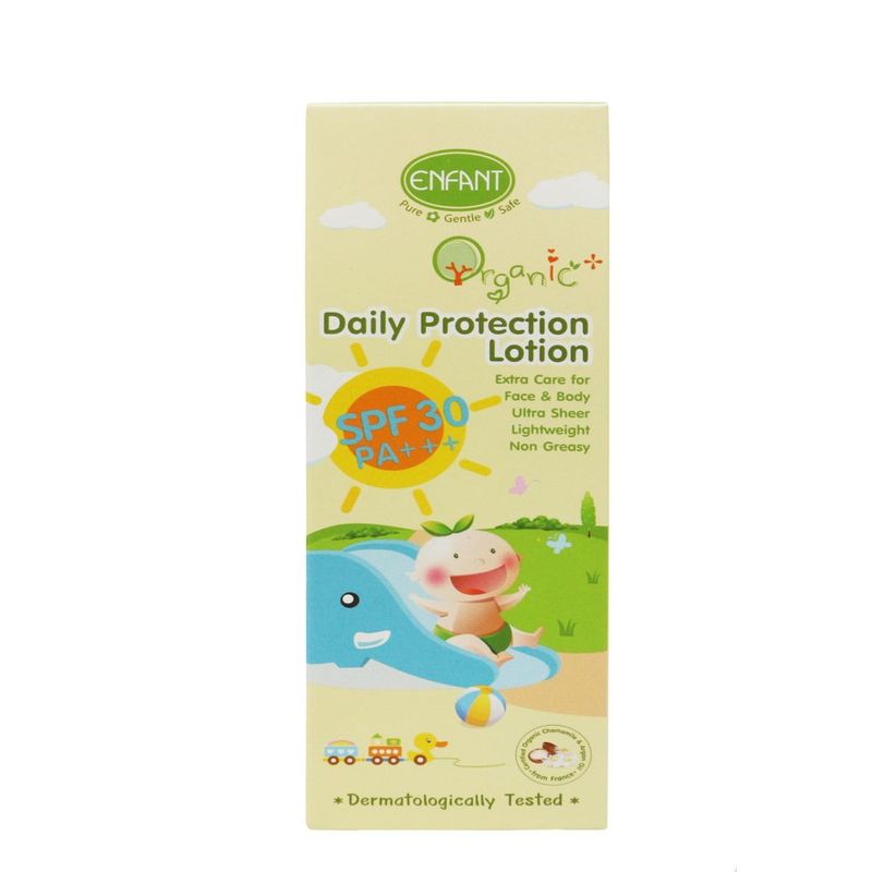 Enfant (อองฟองต์) Organic Plus Daily Protection Lotion ครีมกันแดดเด็ก 6 เดิอนขึ้นไป ขนาด 150ml./100 1ml.