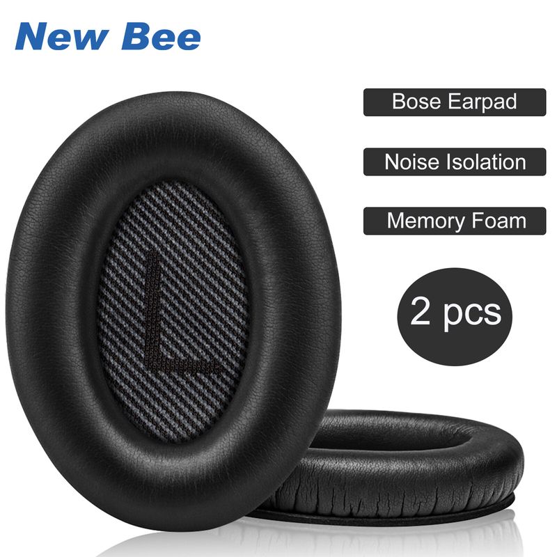 New Bee Bose Replacement Ear Pads 2 Pieces Noise Isolation Memory Foam Ear Cushions Cover for Bose QC35, QC25, QC15, QC2/ Ae2/ Ae2i/ Ae2W Sound Link SoundTrue