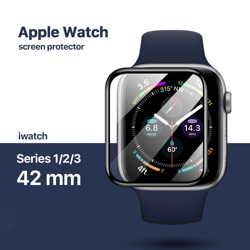 ฟิล์ม Apple Watch ฟิล์มกันรอย ตัวป้องกันหน้าจอกระจกนิรภัย 3 มิติ ฟิล์มติดนาฬิกา Apple watch series 1 2 3 4 5 6 SE 7 8 9 38mm 40mm 41mm 42mm 44mm 45mm 49mm#A-019