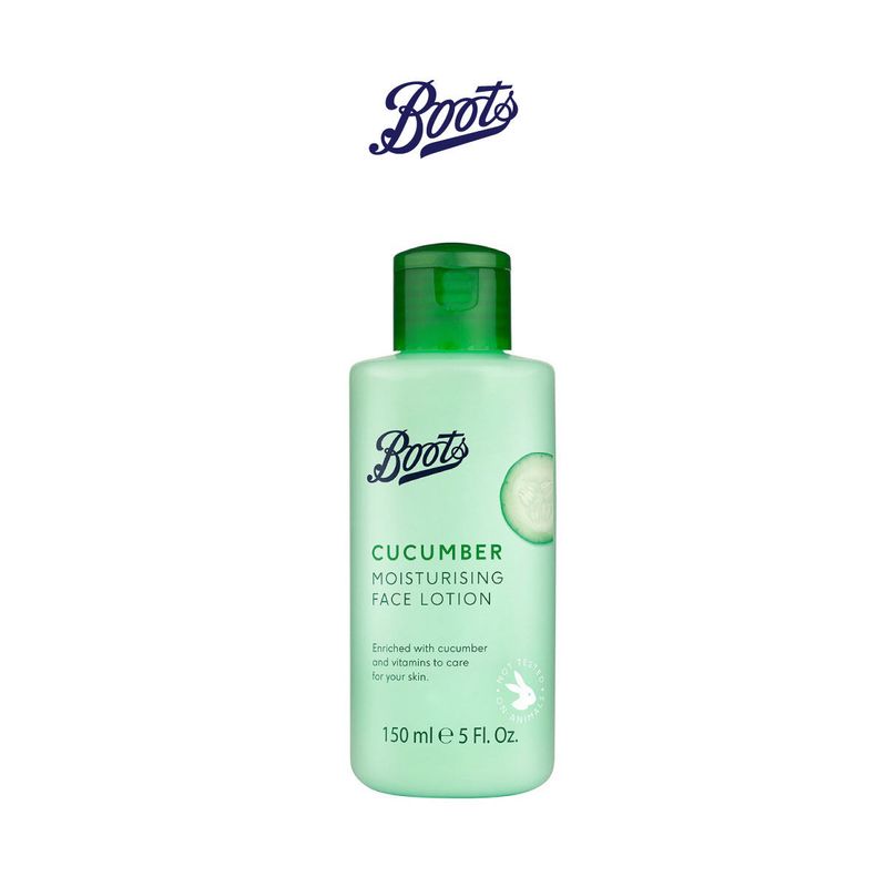 Boots Cucumber Moisturising Face Lotion บู๊ทส์ คิวคัมเบอร์ มอยเจอร์ไรซิ่ง เฟซ โลชั่น 150 มล