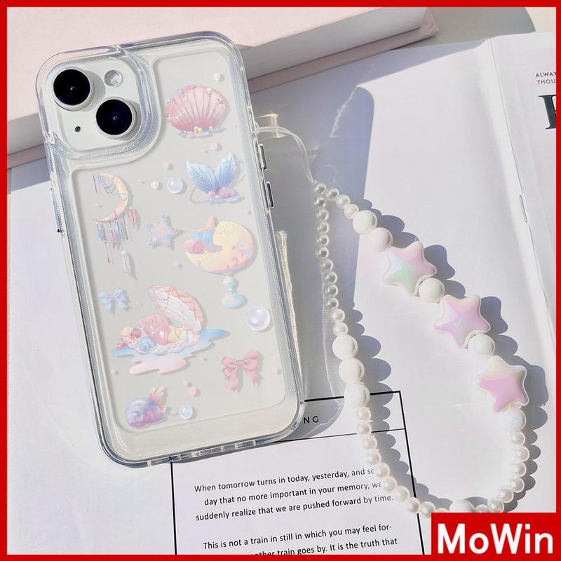 Mowin - เข้ากันได้สำหรับ 15 เคสไอโฟน11 เคส iphone 11  กรณี CLEAR Case TPU Soft สร้อยข้อมือปุ่ม Electroplated Moon Pearl เข้ากันได้กับ 14 13 12 PRO MAX XR XS 7Plus 8 PLUS