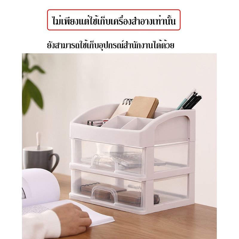 Ainakids ชั้นเก็บอุปกรณ์แต่งหน้า ชั้นวางของพร้อมลิ้นชัก มี3ขนาด รุ่น 2403