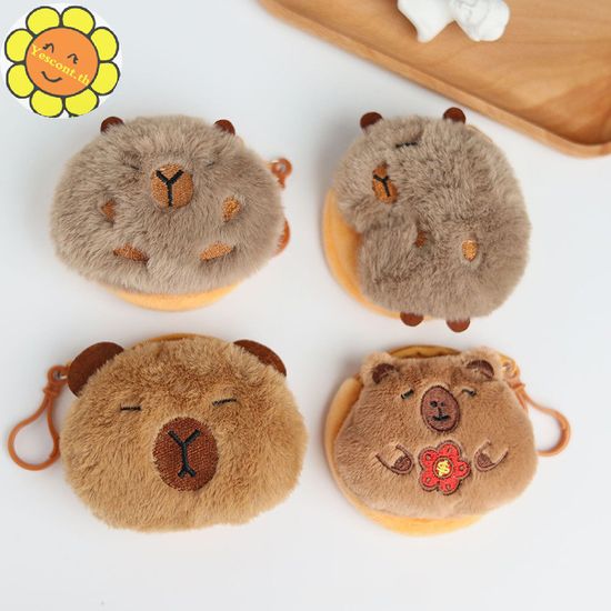 Yescont Creative Capybara Kawaii อะนิเมะตุ ๊ กตาเหรียญน ่ ารักการ ์ ตูนรอบกระเป ๋ าจี ้ ตลกมินิแฟชั ่ นหูฟังกระเป ๋ า TH