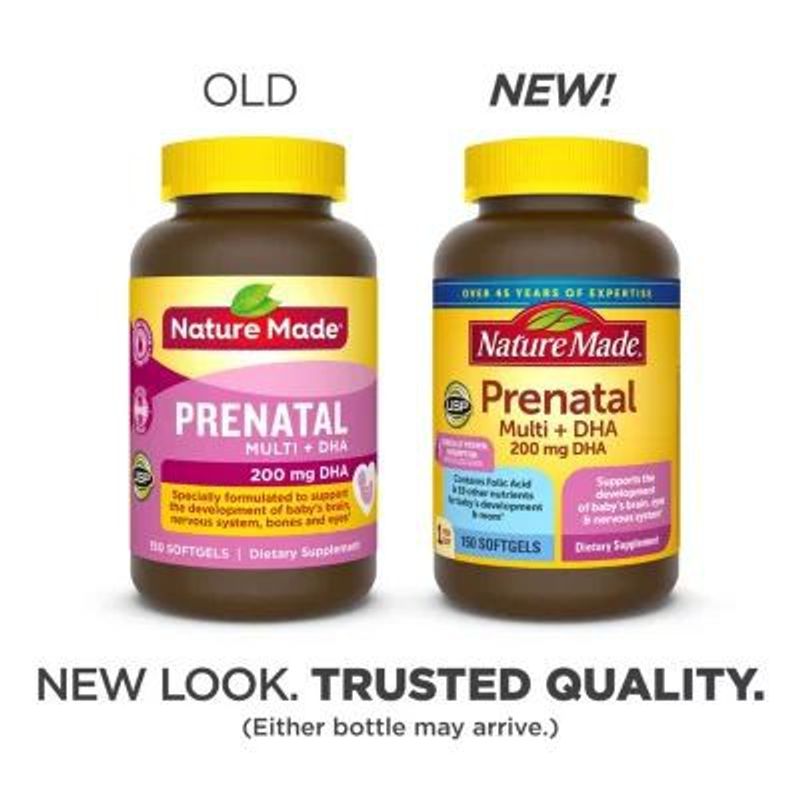 Nature Made Prenatal Multi + DHA 165 Softgels ครบในเม็ดเดียว วิตามินเตรียมตัวตั้งครรภ์