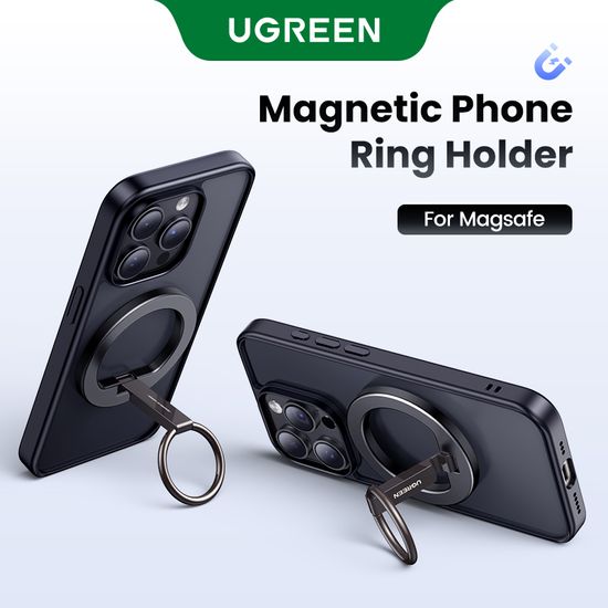 UGREEN Magsafe Magnetic Ring Holder Grip Invisible Phone Stand for iPhone 16 15 Pro Max Samsung S24 Ultra Model:25355