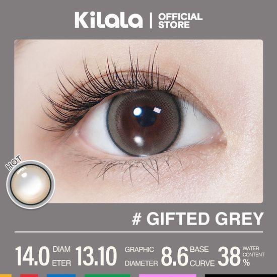 Kilala คอนแทคเลนส์รายวัน สีเทา สีน้ำตาล Gifted Grey Gifted Brown DIA 14.0mm(10 เลนส์)