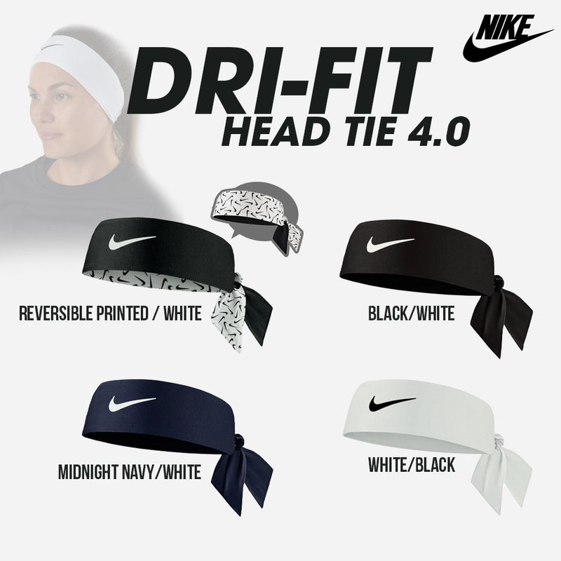 Nike Collection ผ้ารัดศีรษะ ผ้าคาดผม Dri-Fit Head Tie 3.0 และ 4.0 N.100.2146.010 / N.100.2146.401 / N.100.3620.189 / N.100.2146.101