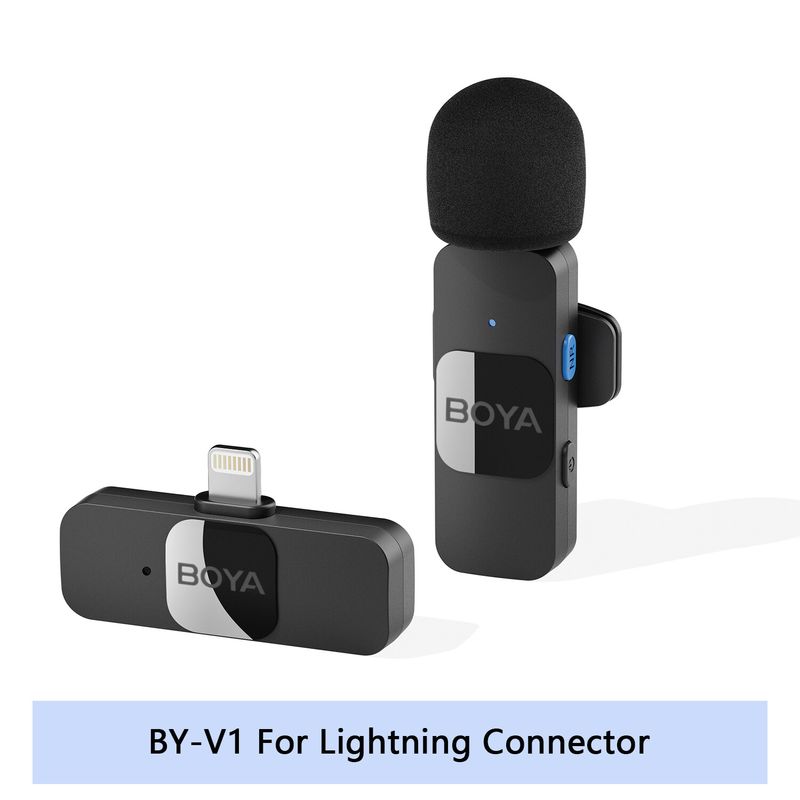 BOYA BY-V10/20 BY Vไมโครโฟนไร้สายรุ่นไมโครโฟนไร้สายสำหรับ iPhone iPad แอนดรอยด์คลิปปลั๊กแล็ปท็อปเล่นบนไมโครโฟนติดปกเสื้อสำหรับมืออาชีพไร้สายไมโครโฟนหนีบปกเสื้อไมโครโฟนติดปกเสื้อ Rophone ด้วยอินเตอร์เฟซ USB C ไลท์นิ่งสำหรับสัมภาษณ์วิดีโอ Vlog YouTube