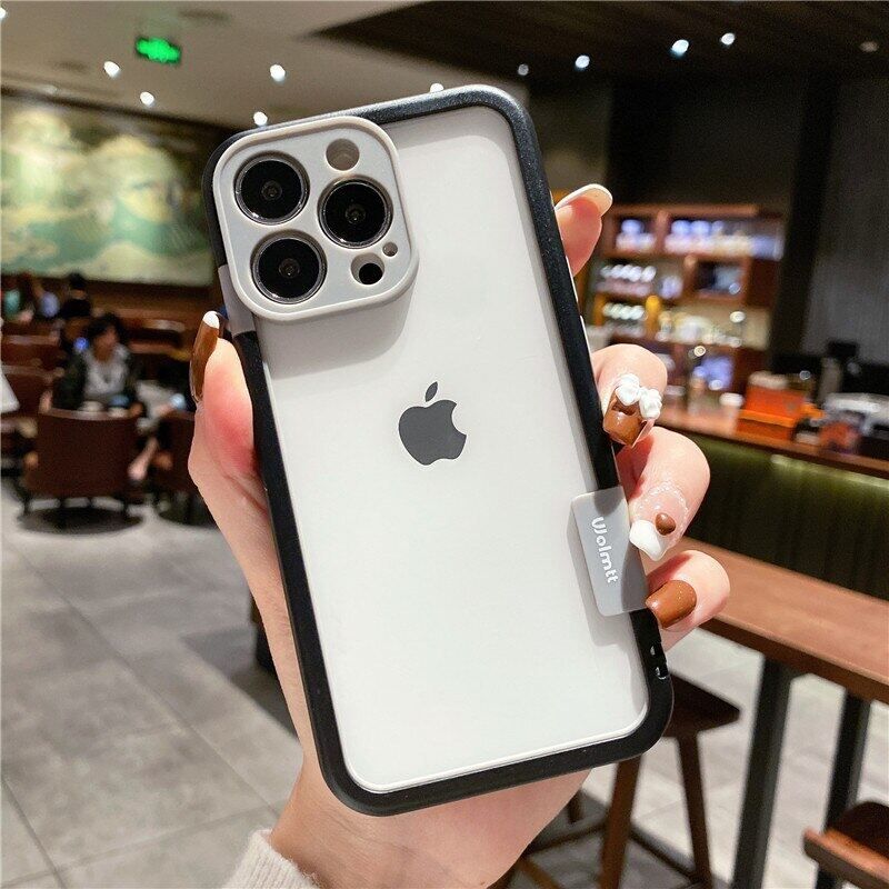 HOCE เคสสำหรับไอโฟนโทรศัพท์แบบใสกันกระแทก13 12 11 14 15 Pro Max XS Max X XR 14 Plus เคสป้องกันกล้องแฟชั่นสีสันสดใสไม่มีกรอบด้านหลัง