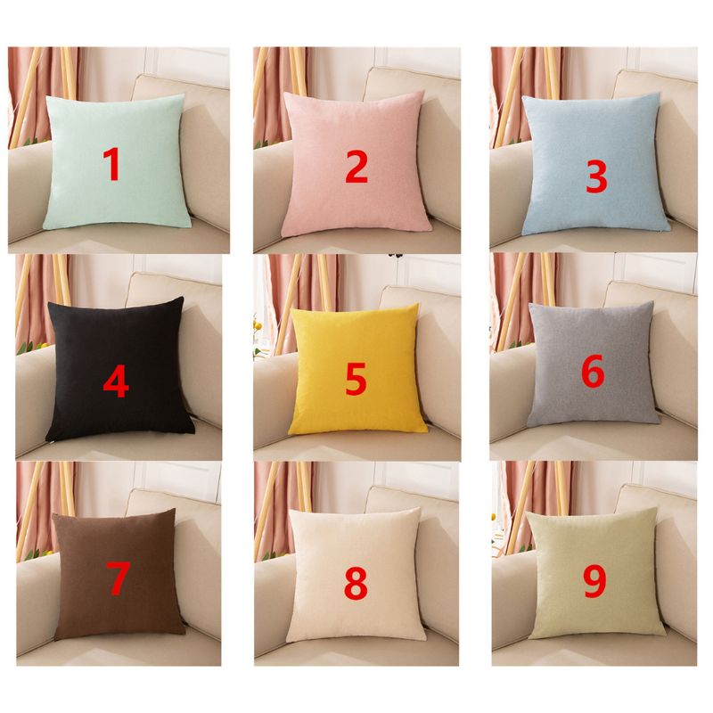 <COD> ปลอกหมอนผ้าลินิน สีพื้น ขนาด 40x40.45x45.50x50.40x60.ปลอกหมอนอิง แบบสองด้าน สไตล์นอร์ดิก สําหรับตกแต่งบ้าน ห้องนั่งเล่น โซฟา สํานักงาน (ไม่มีแกน)