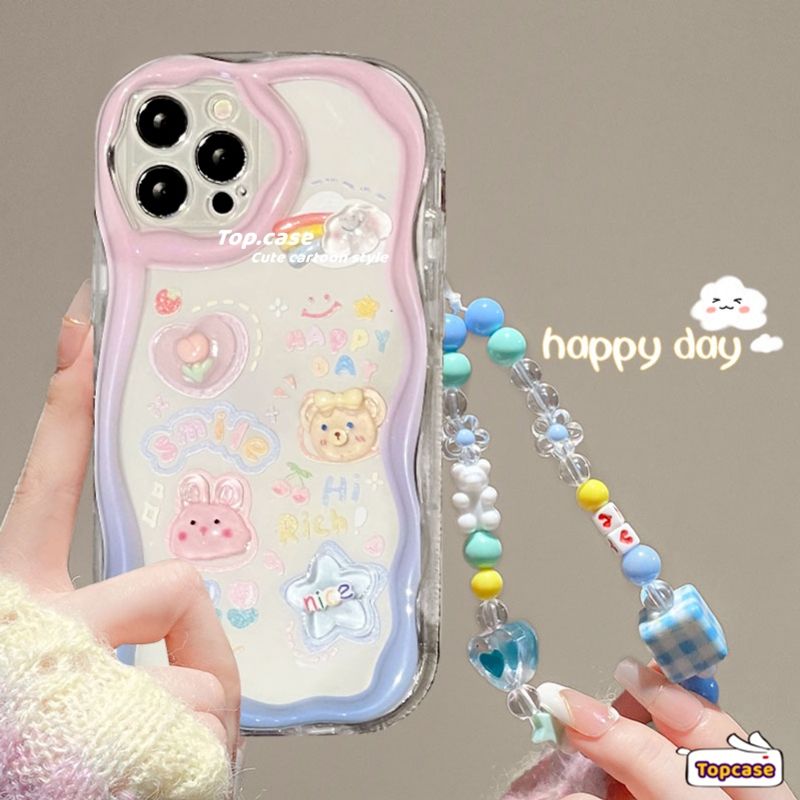 เคสโทรศัพท์มือถือนิ่ม ขอบโค้ง ลายการ์ตูนแผนที่ไล่โทนสี 3D แวววาว พร้อมโซ่ สําหรับ iPhone 15 14 13 12 11 Pro Max SE2020 X Xr Xs Max 8 7 6 6s Plus