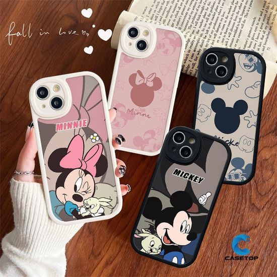 เคสโทรศัพท์มือถือ ลายการ์ตูนดิสนีย์ มินนี่ มิกกี้ มินนี่เมาส์น่ารัก เหมาะกับคู่รัก สําหรับ IPhone 11 12 14 13 Pro Max 8 6 6s 7 Plus SE 2020 7Plus XR XS X Max 8Plus