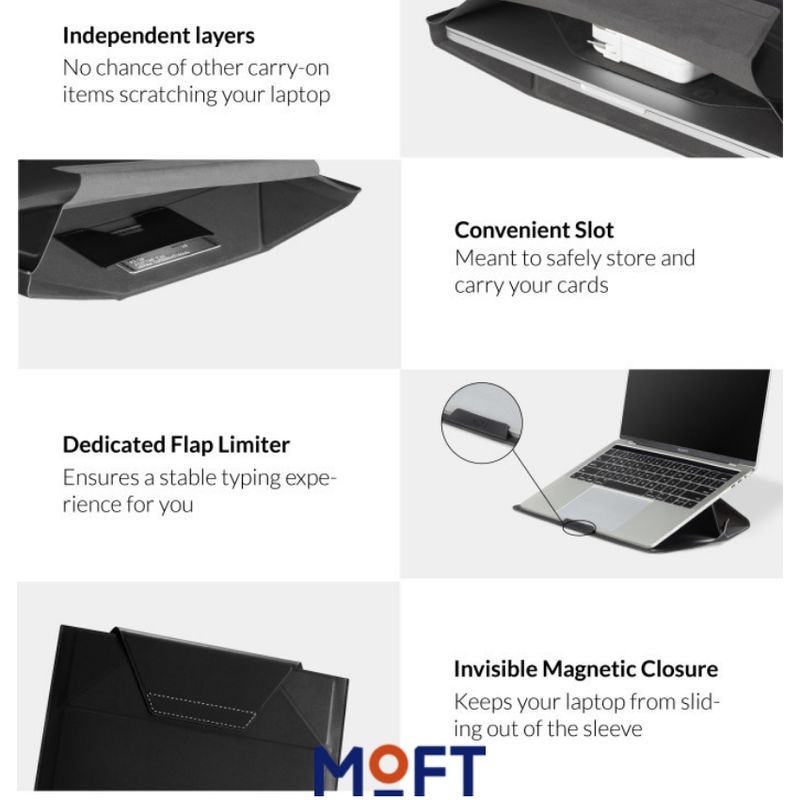 MOFT Carry Sleeve Laptop Bag&Stand กระเป๋าแล็ปท็อป พับเป็นขาตั้งได้ สำหรับ MacBook Air Pro HP IBM LENOVO|ผู้ค้าปลีกอย่างเป็นทางการ