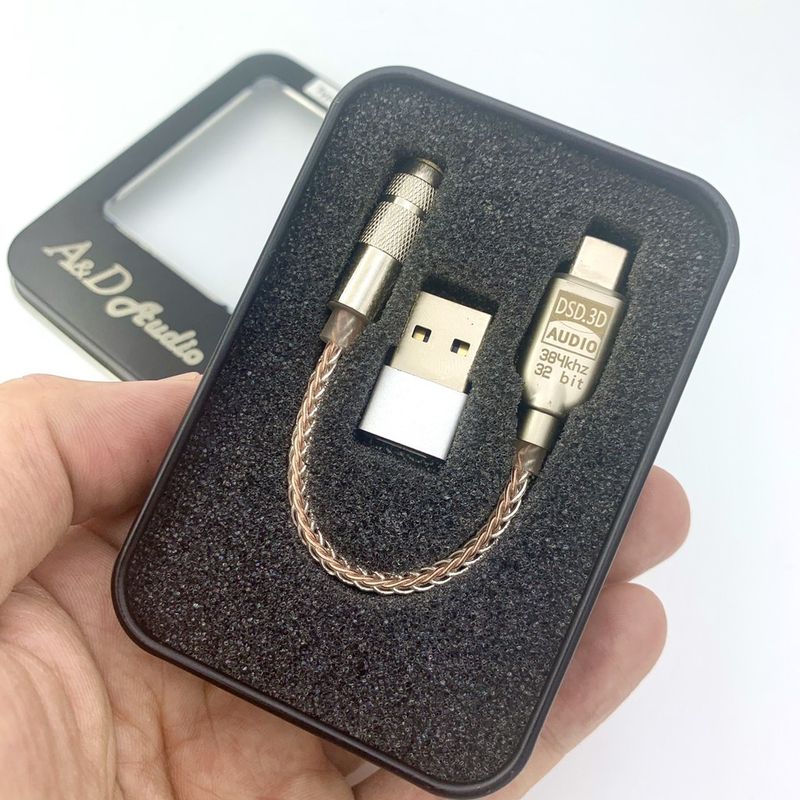 A&D Audio สายแปลง Type-C - 3.5mm รองรับ DSD จาก A&D Audio DIY ชิบเสียง DSD  Lossless รองรับไฟล์ระดับ Hi-res สายอแดปเตอร์