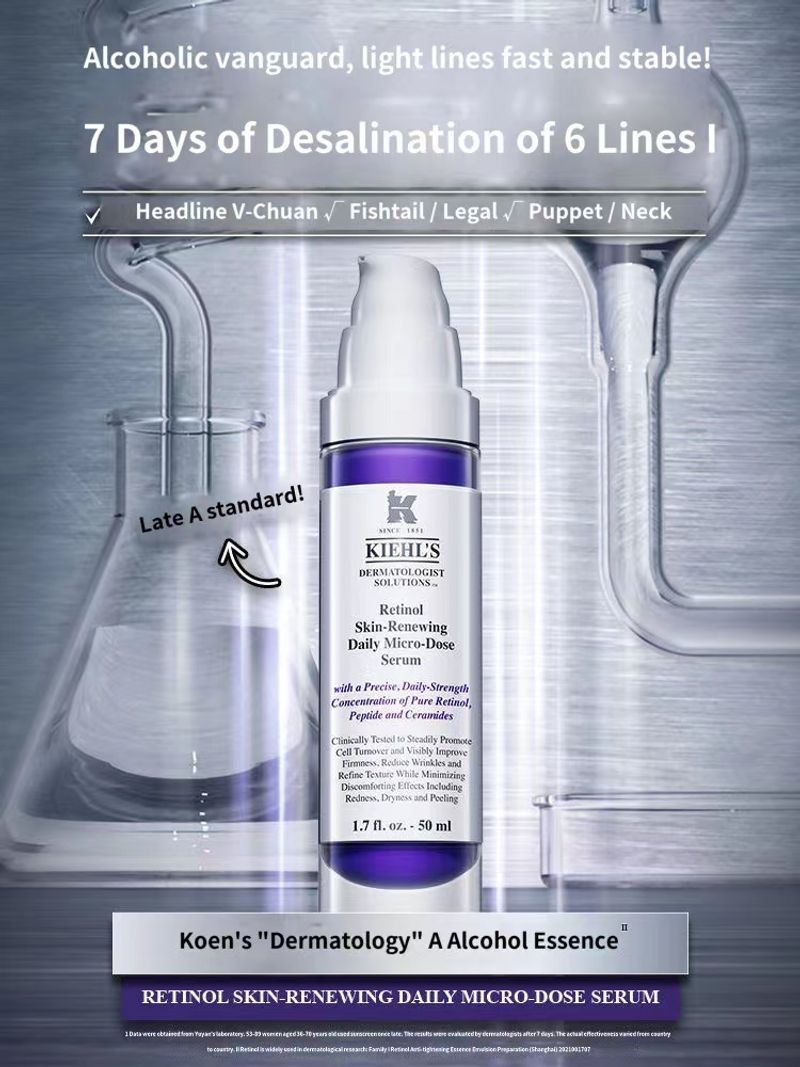 Authentic:คีลส์ Clearly Corrective Dark Spot Solution 50ml +Retinol Skin-Renewing Daily Micro-Dose Serum 50ml