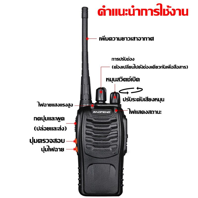 ซื้อ 1 แถม 1 วิทยุสื่อสารระยะไกล พร้อมฟังก์ชันไฟฉาย 2023การอัปเกรด สัญญาณที่ไกลขึ้น มั่นคงขึ้น ชัดเจนขึ้น 5-50KM วิทยุสื่อสาร ดำ การลดเสียงรบกวนอัจฉริยะ ระยะยาว ชาร์จ USB คุณภาพสูง walkie talkie