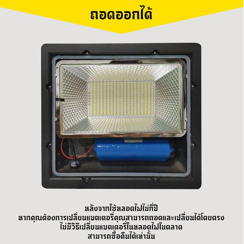 MJY ไฟทางโซล่าเซล 75W solar led spot light Aluminum high quality 12-15 hours working time เปลี่ยนแบตเตอรี่ได้