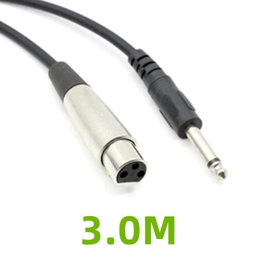 【1.5M/3M/5M/10M 】สายไมโครโฟน XLR หญิงแจ็ค6.35มม. ชายเสียบเสียงตะกั่วไมโครโฟนสาย