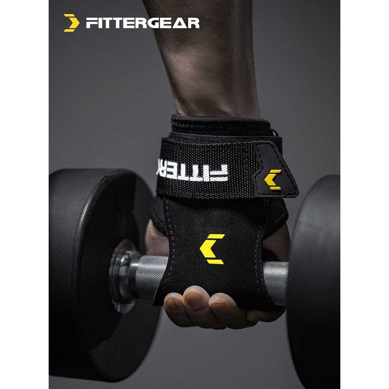 FITTERGEAR - POWER GRASP PRO 2.0  ถุงมือฟิตเนส ยกน้ำหนักพร้อมสายรัดข้อมือ ถุงมือหนังแท้