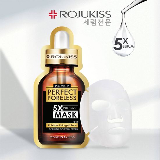 [ลด 50%] โรจูคิส เพอร์เฟค พอร์เลส 5 เอ็กซ์ อินเทนซีฟ มาส์ก 25 มล.  X3 Rojukiss Perfect Poreless 5X Intensive Mask 25 มล x3 ( มาร์คหน้า แผ่นมาคหน้า )