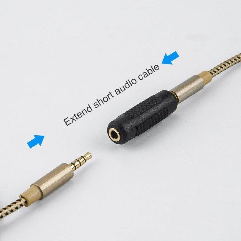 อะแดปเตอร์แปลงหัวต่อสายสัญญาณเสียง 3.5mm Stereo Jack to 3.5mm Female to Female Audio Adapter Coupler Gold Plated for Stereo Cable Speakers and Headphones