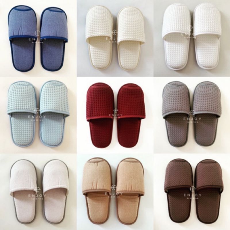 Enjoysleeping รองเท้า ใส่ในบ้าน โรงแรม Slippers รองเท้าแตะ บุหนานุ่ม